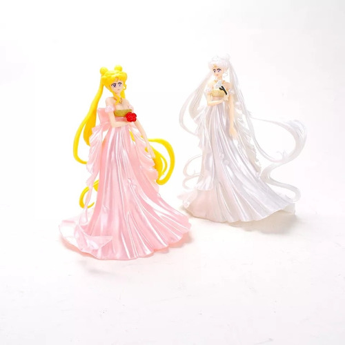 Set 2 Figuras Princesa Serenity Sylver Y Rose 14 Cm Sailor