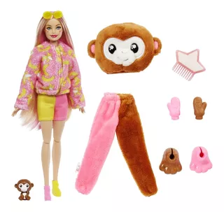 Barbie Cutie Reveal Muñeca Animales De La Selva Mono