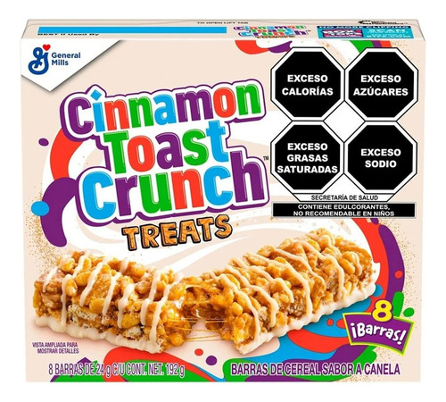 2 Pzs General Mills Barras De Cereal Sabor Canela Cinnamon T