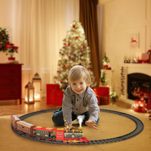 Set De Tren Navideño Laoyebaohao Con Humo, Luces Y Sonido