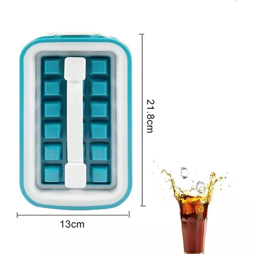 GENERICO Bandeja De Cubitos De Hielo De Silicona 2 En 1 Con Tapa