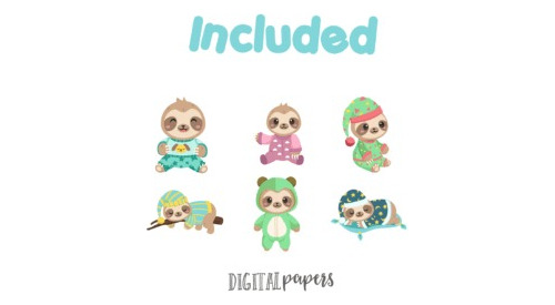Imágenes Digitales Perezosos Pijama Party 38556703
