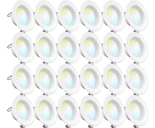 Luces Led Empotrables 4 Pulgadas,sunco Lighting (paquete 24) Color 5 Quilates En Uno (27 K, 3 K, 35 K, 4 K, 5 K)