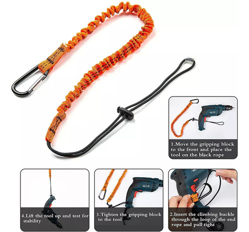 X Cordón Elástico De Seguridad Para Herramientas De 6 Piezas
