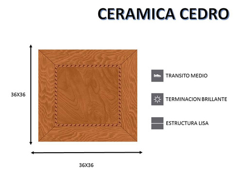Ceramica Para Piso/pared Cedro 36x36 Alberdi Segunda Oferta