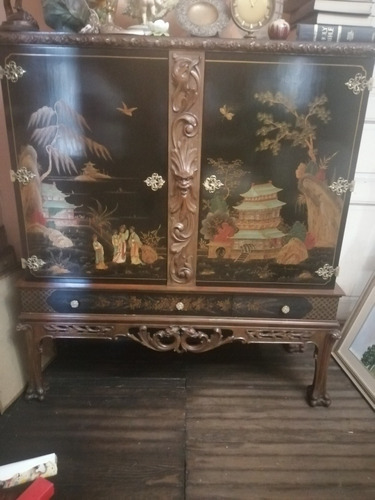 Imagen 1 de 6 de Antiguo Mueble Oriental, Tallado Hermoso, Único