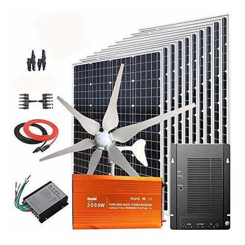 Paneles Solares - Kit De Generador Solar De Viento De 1600 W