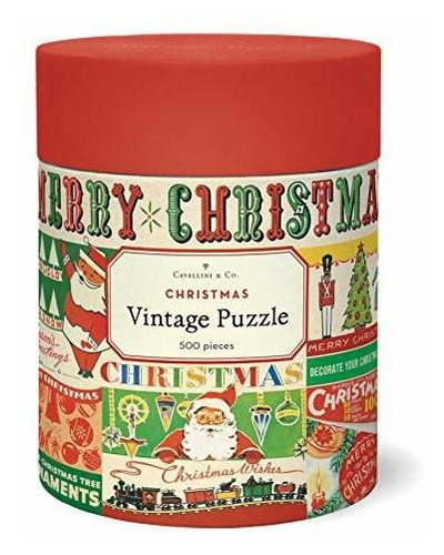 Cavallini Amp; Co. Vintage Navidad 500 Piezas Puzzle, 8921y