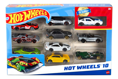 Hot Wheels Carritos Surtidos De Metal Caja X 10 Autos Mattel