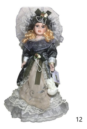 Imagem 4 de 4 de Boneca De Porcelana Dama Antiga 40cm Alta Qualidade Original
