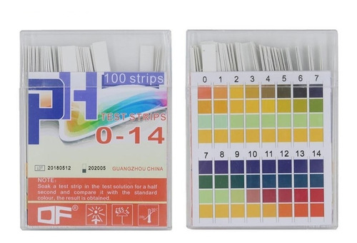 Papel Indicador Ph 1-14 100 Tiras Cuatro Colores 10 Cajas