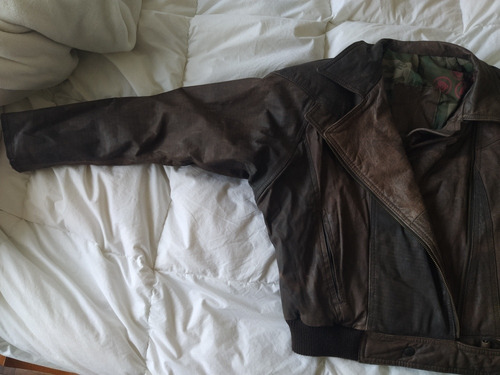 Campera Corta Chaqueta Cuero Forrada Impecable Moto (Usado)