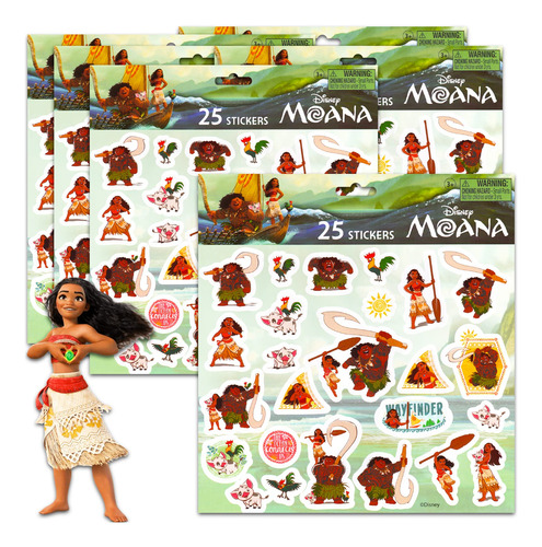 Pegatinas Beach Kids Moana Party Favors, 150 Unidades, Para