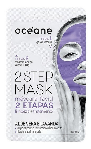 Máscara Facial 2 Step Mask - Aloe Vera E Lavanda - Océane Tipo de pele Normal