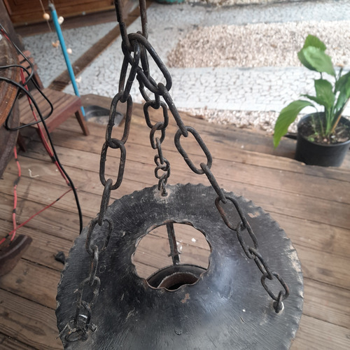 Imagem 9 de 10 de Lustre Antigo Ferro Feito A Mão Rústico Medieval Restauro