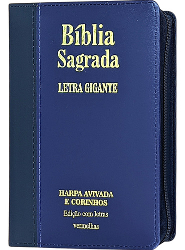 Bíblia Sagrada Letra Gigante Com Harpa Luxo 14x21cm - Preta