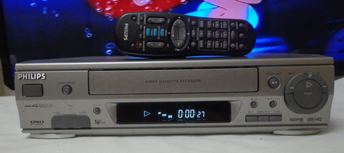 Video Cassete Philips Vr-599 + Controle- Usado - Funcionando Cinza (Usado)