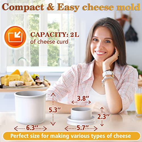 Molde Grande Para Queso, 1/2 Galón, Con Prensa Para Queso