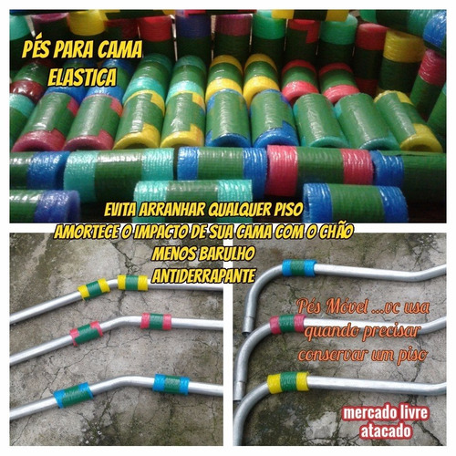 Imagem 5 de 10 de Pés Antiderrapante P/cama Elastica Mais Segurança Kit C/08'.