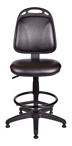 Imagen 7 de 9 de Silla Cajera Diva Banqueta Alta Pc Escritorio Ecocuero Negra