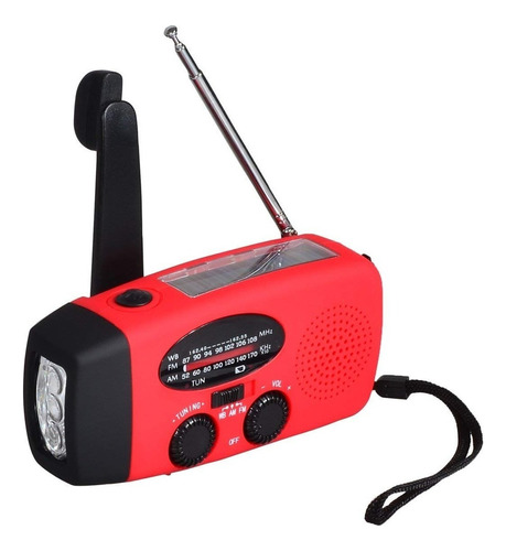 Weather Radio Hy-088 Con Dinamo, Linterna Led Cargador Usb