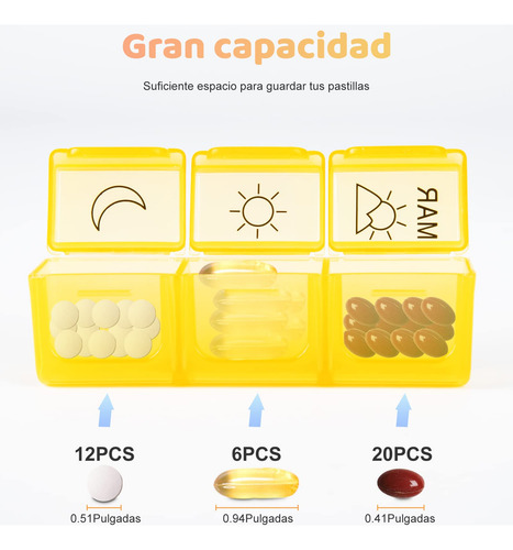 Pastillero Semanal Con 21 Pastilleros Compartimentados