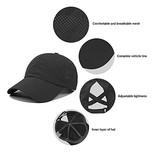 Gorra De Béisbol Con Cola De Caballo Cruzada Para Mujer, Gor