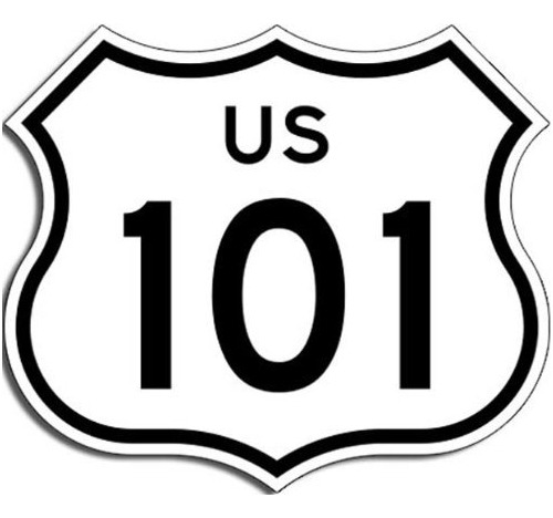 Us Highway 101 Signo Forma De Pegatina California Holly...