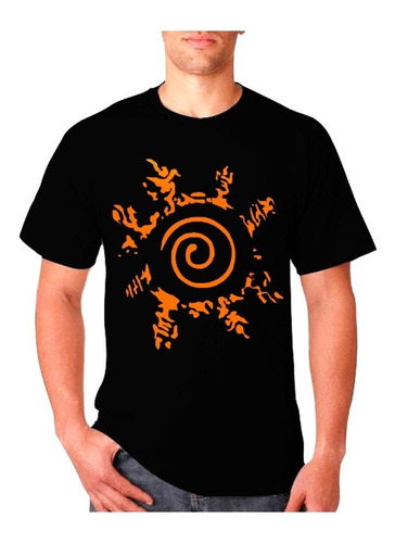 Poleras Estampadas Con Diseño Sello Zorro Naruto Manga Anime