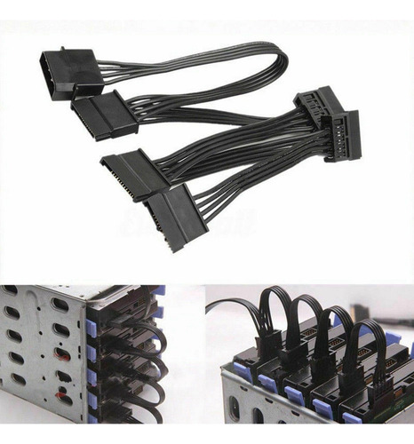 3 Cables De Fuente De Alimentación De 4 Pines Ide A 5 Puerto
