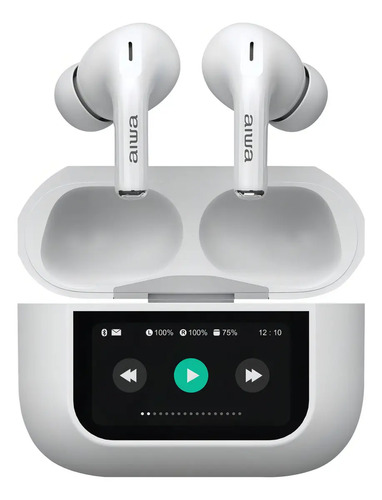 Auriculares In-ear Inalámbricos Aiwa Awtwsgprow Noise Cancelling Blanco
