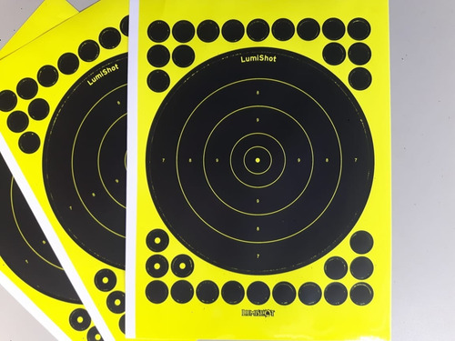 Alvo Reativo Fluorecentes 200mm - Kit 10 Folhas (10 Alvos)