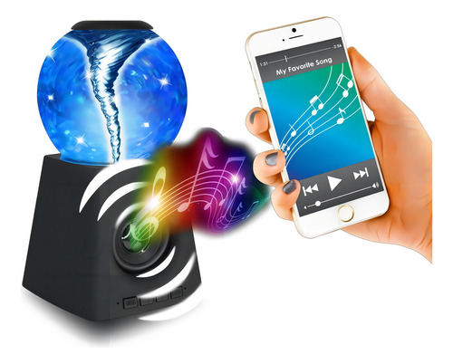 Bocina Bluetooth Led Bola Magica Color Blanco