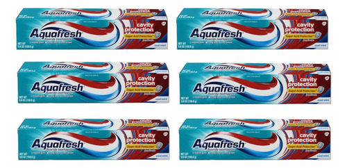 Toothpaste Aquafresh Cavity Protection Cool Mint 165ml X6