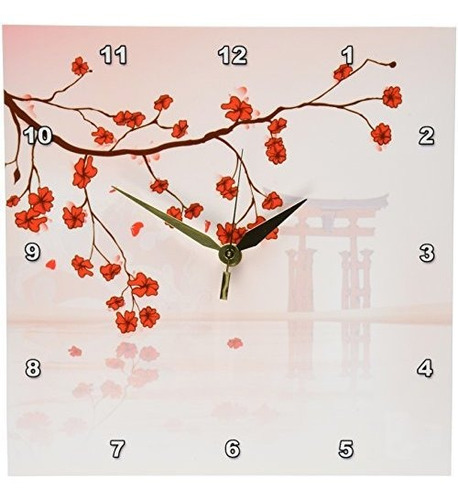 Reloj De Pared Con Diseño De Cerezos Japoneses En 3d