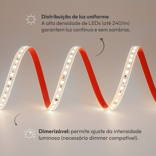 Fita Led Dupla Facile 15w 6500k Branco Frio 50 Metros Tensão Direta 240leds Cod: Alut148035 Alut By Avant