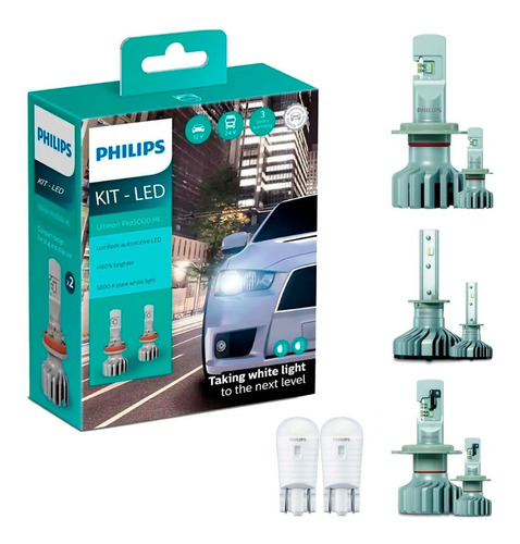 Kit Super Led Philips H7 + H1 + H4 + T10 - Vw Saveiro Cross