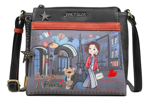 Crossbody Con Estampado Paris Dream Janet Bear J088