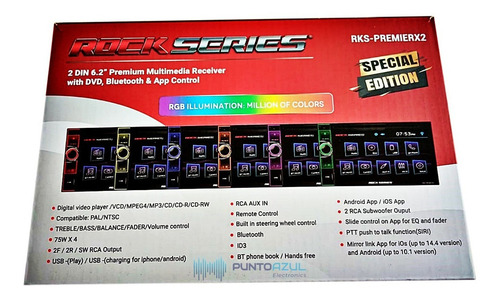 Auto Estéreo 2 Din Rock Series Rks-premierx2 Dvd Bluetooth