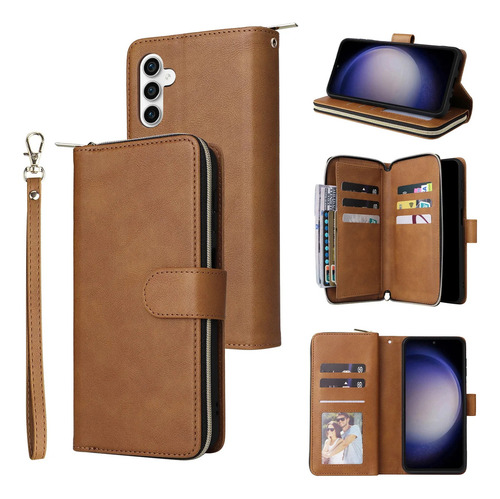 Capa Com Compartimento Multicartões Com Zíper Para Samsung G