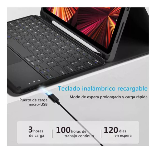 Funda Con Teclado Español Touchpad Para iPad 11th A16 2025