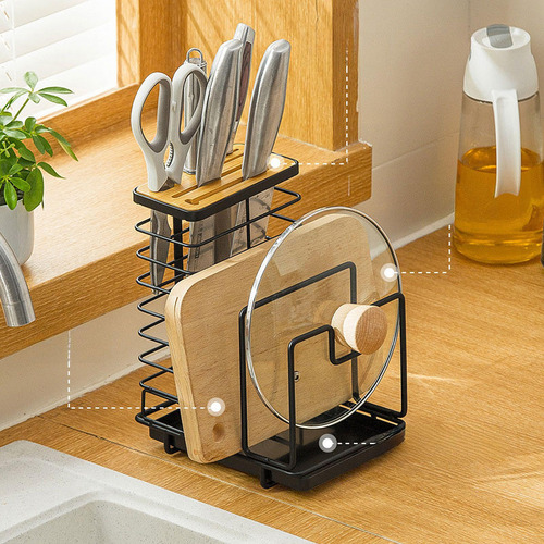 Soporte De Almacenamiento De Cocina Soporte De Negro