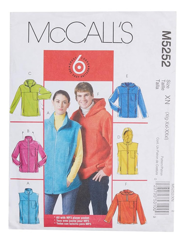 Mccall S Patterns M5252 Misses Chaleco Y Chaquetas Sin Forro