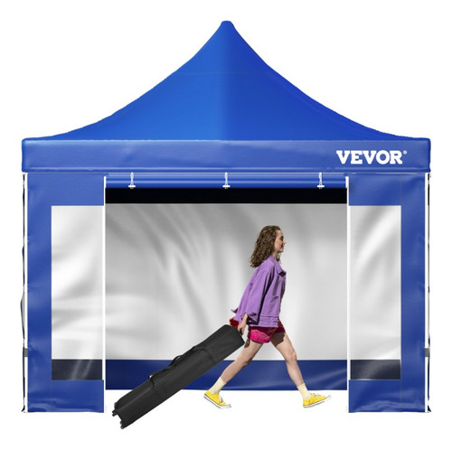 Carpa Toldo Tienda Desplegable Fiestas Jardin 3x3m Azul 