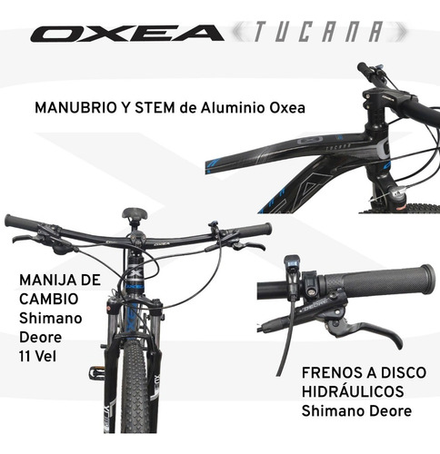 Imagen 3 de 5 de Bicicleta Oxea Tucana 1x11 Shimano Deore Fr. Hidraulico