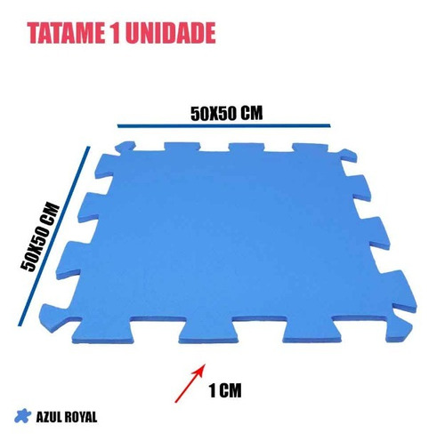 Tatame P/ Quartos Infantis Eva Azul Royal 1 Un 50x50x01 Cm 