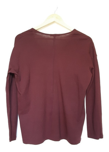 Imagen 6 de 10 de Polera Manga Larga Zara Color Vinotinto, Talla S
