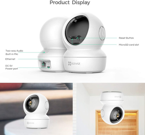 Imagen 7 de 10 de Camara Ip Wifi 2mp Full Hd 1080p Robot 360 Inalambrica Audio