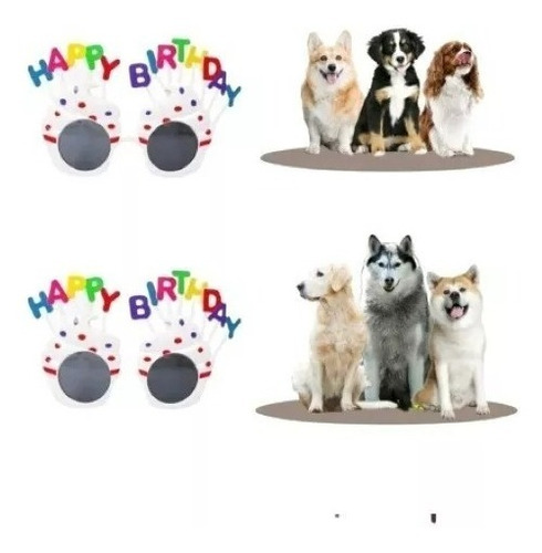 Lentes Pra Mascotas Perro, Gato Happy Birthday Cumpleaño