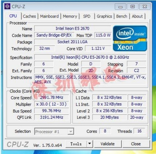 Imagem 3 de 6 de Kit Upgrade Cpu Intel Xeon E5-2670 X79 Lga 2011 + Cooler